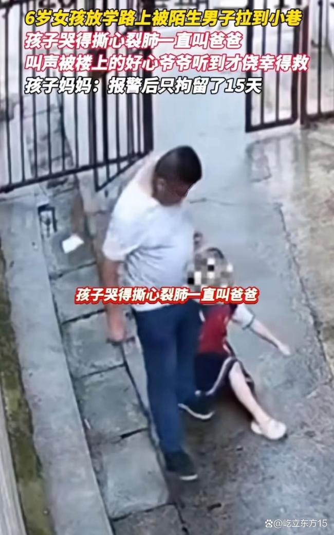 男子将放学女童拖进小巷 被拘15日 儿童安全再引关注